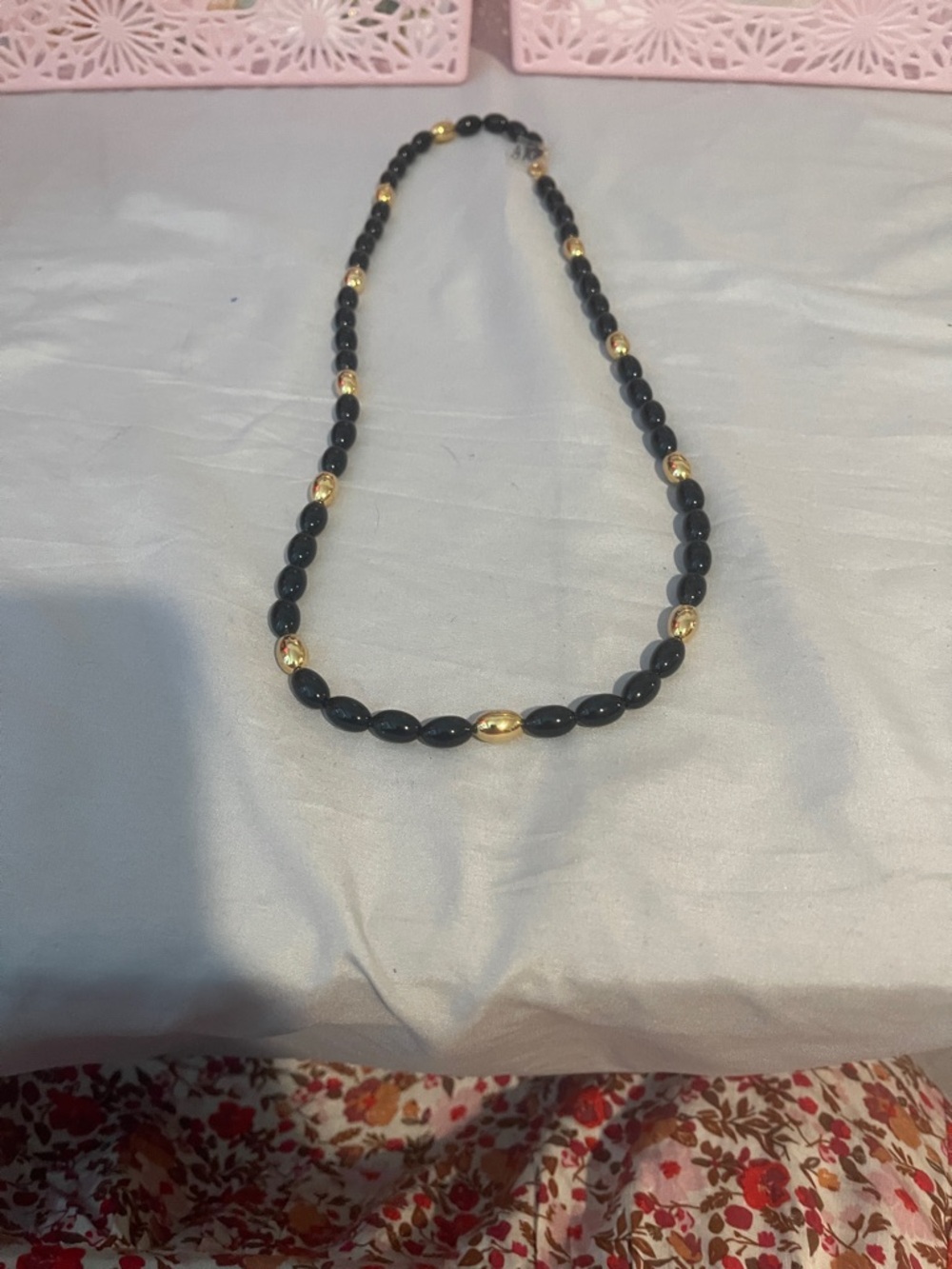 Black and Gold Beaded Women's Necklace